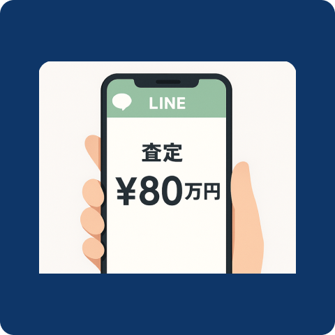 査定結果通知 — LINEで査定金額が届き、スムーズに買取価格を確認できます。