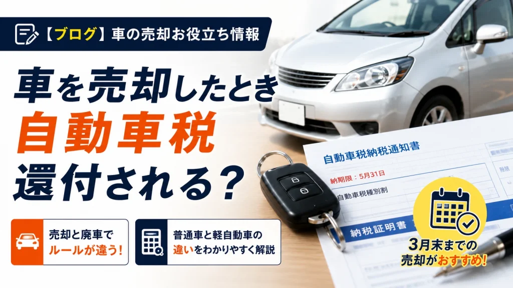 車売却で自動車税は戻る？普通車と軽自動車の還付ルールを解説