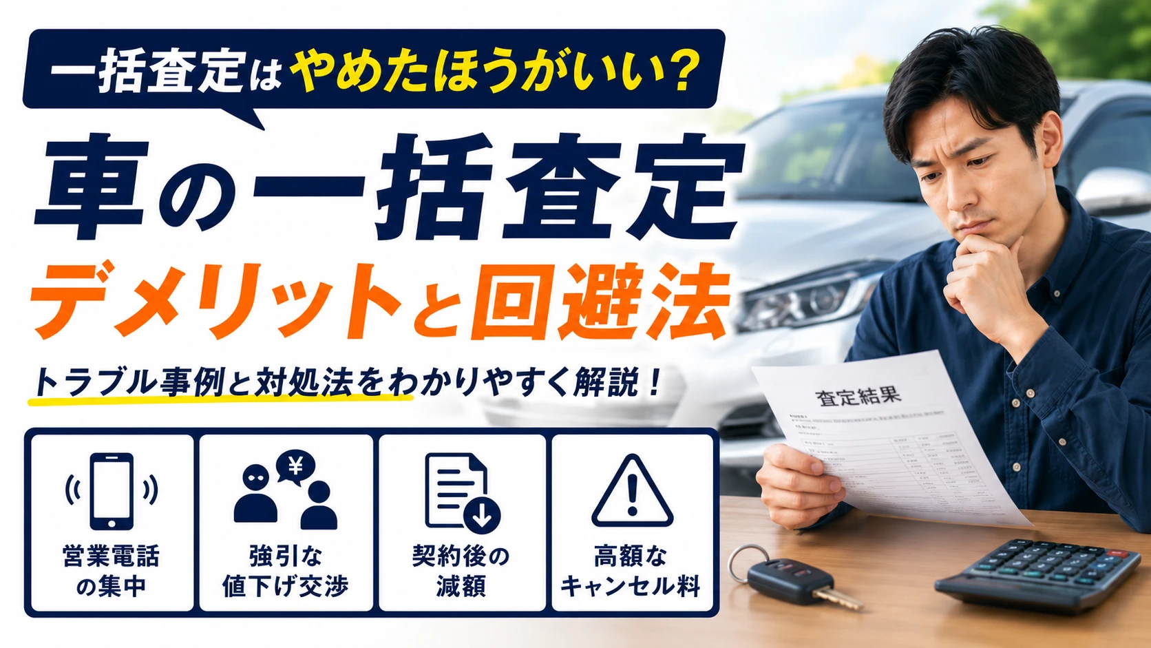車の一括査定はやめたほうがいい？デメリット4つと安全に売却する手順