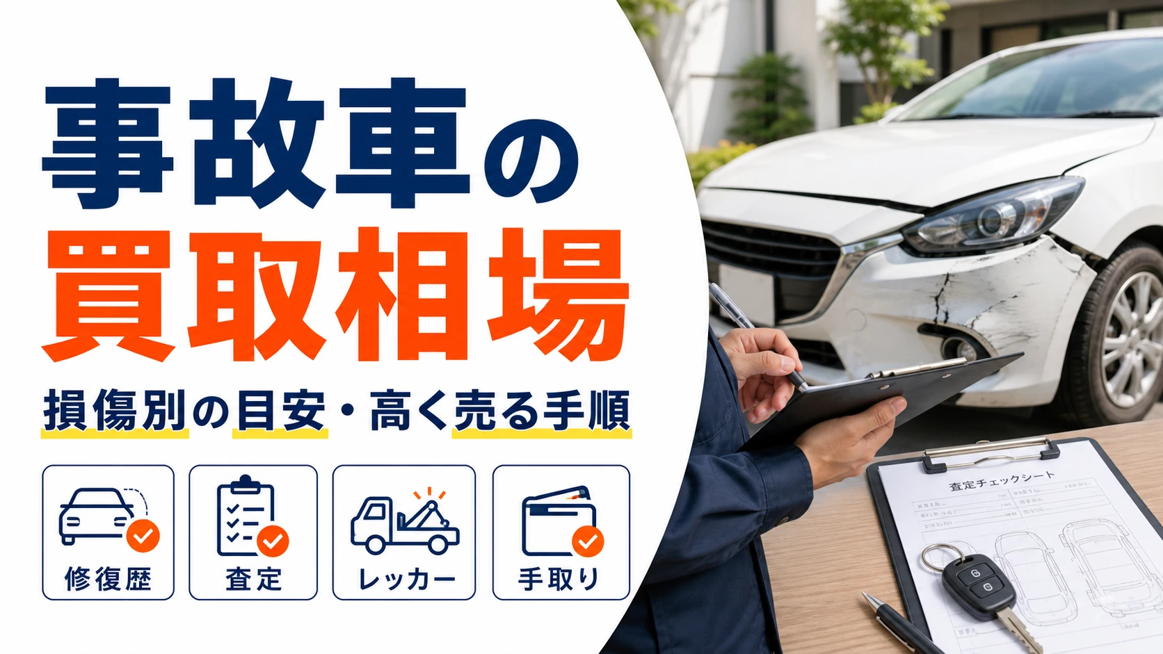 福岡で事故車を買取に出すなら？相場の見方と高く売る手順